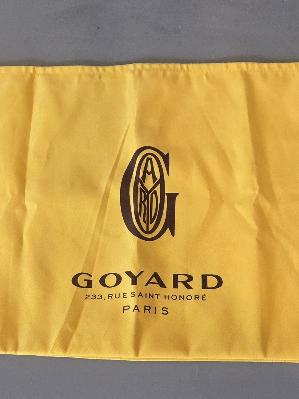 Goyard Yellow Dust Bag with Black Logo
